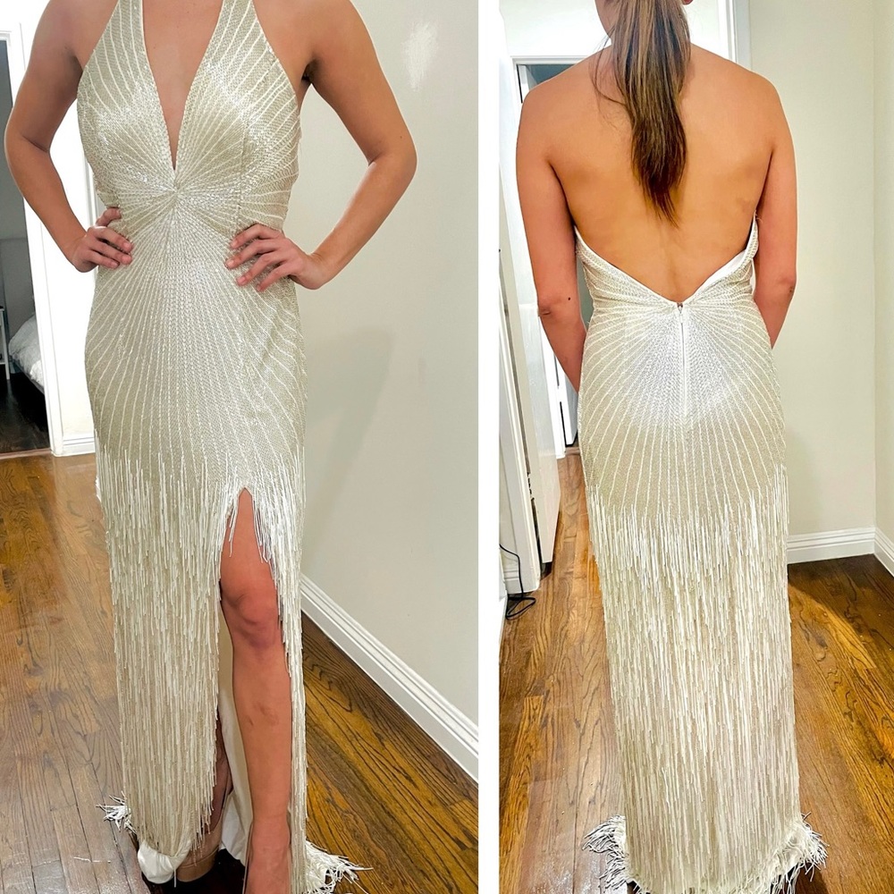 Showstopper Fringe Beaded Gown